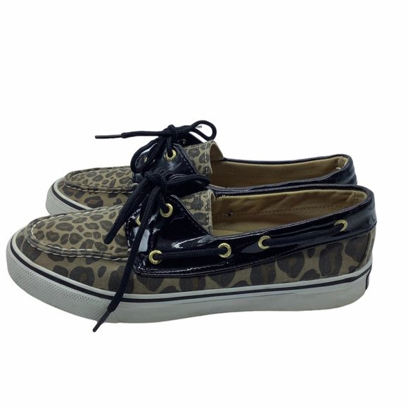 Sperry Women Size 7 Top-Sider Slip On Leopard Animal Print Loafers Shoes - Picture 4 of 5